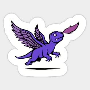 Young Dragon's Brave Attempt at Flight Sticker